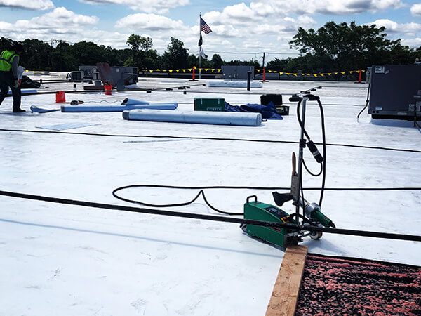firestone tpo commercial roof system installation posillico office